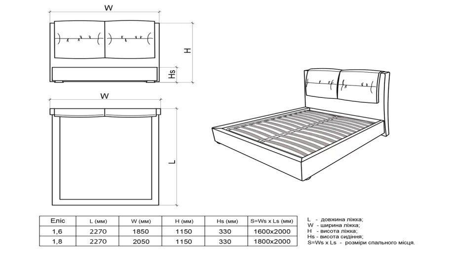 Евро кровать Размеры