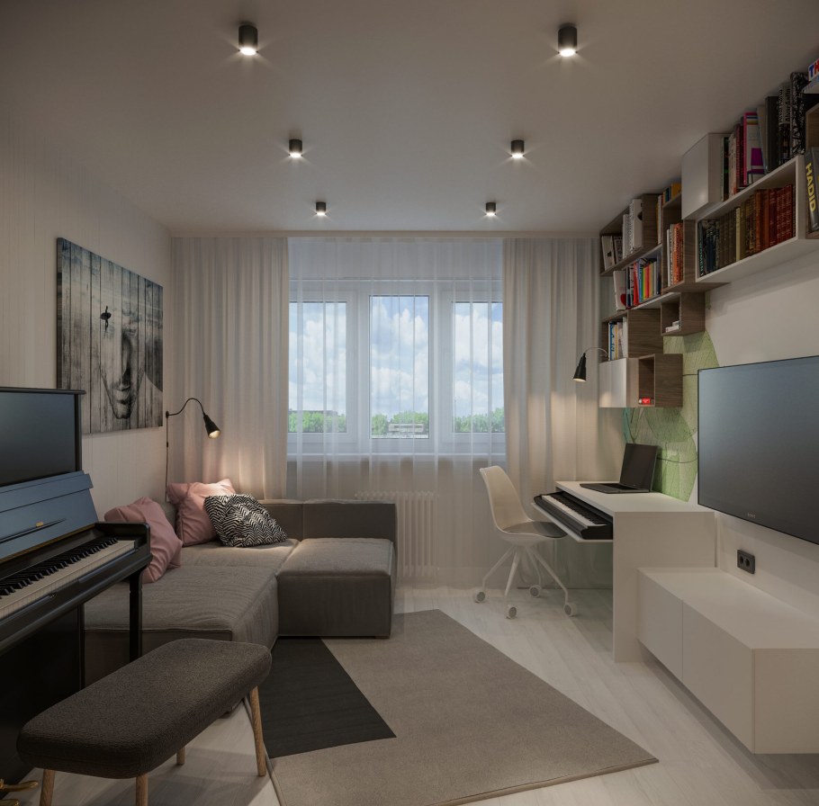 Гостиная-спальня 17м2 икея