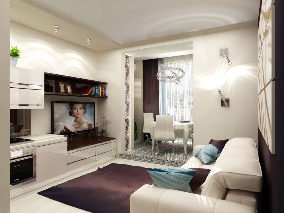 Комната 16 метров зонирование