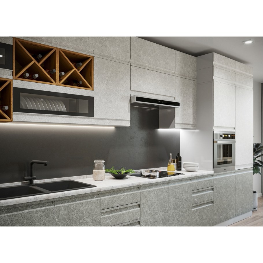 Кухня скала гранит грей