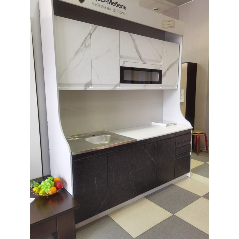 Кухня скала ДСВ мрамор Арктик