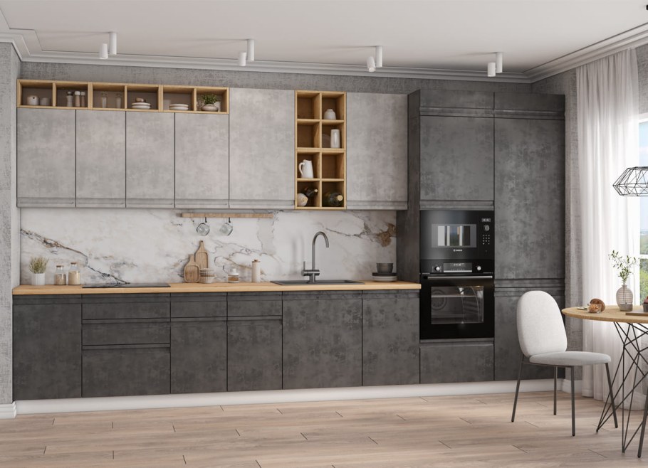 Кухня скала белая ДСВ