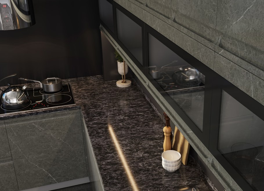 Кухонный гарнитур скала гранит Оникс