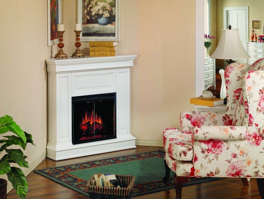 Угловой камин в интерьере