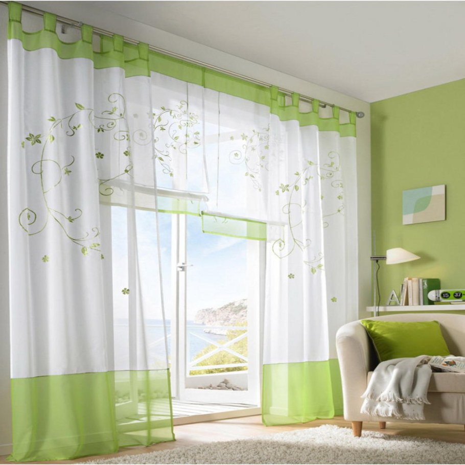 Салатовые шторы