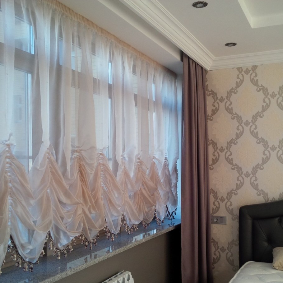 Французские шторы в спальню