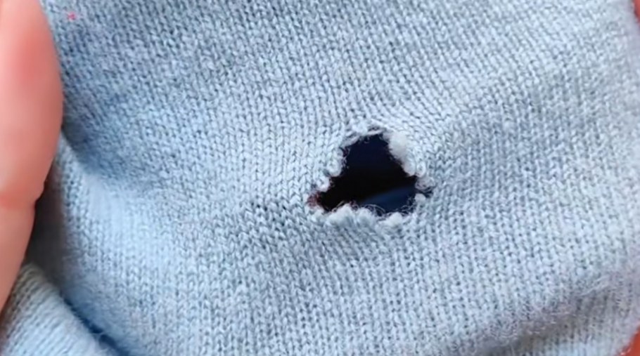 Зашить дырку на трикотаже