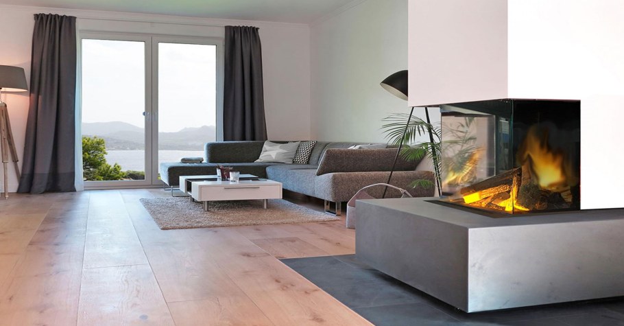 Биокамин сквозной напольный