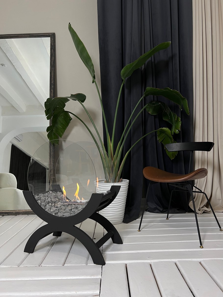 Биокамин на кухне