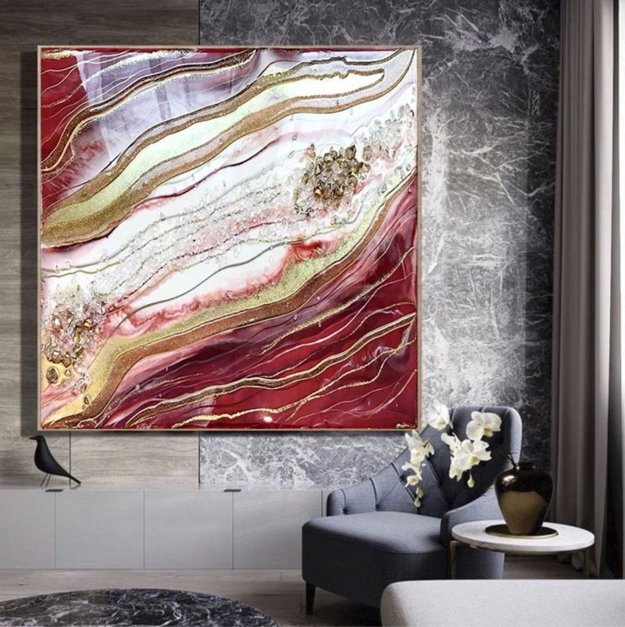 Срез камня в интерьере