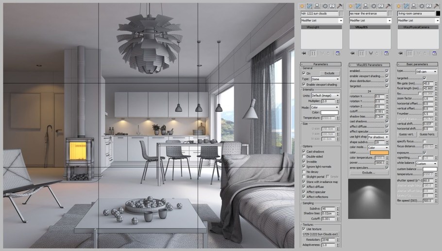 Интерьер в 3ds Max Vray