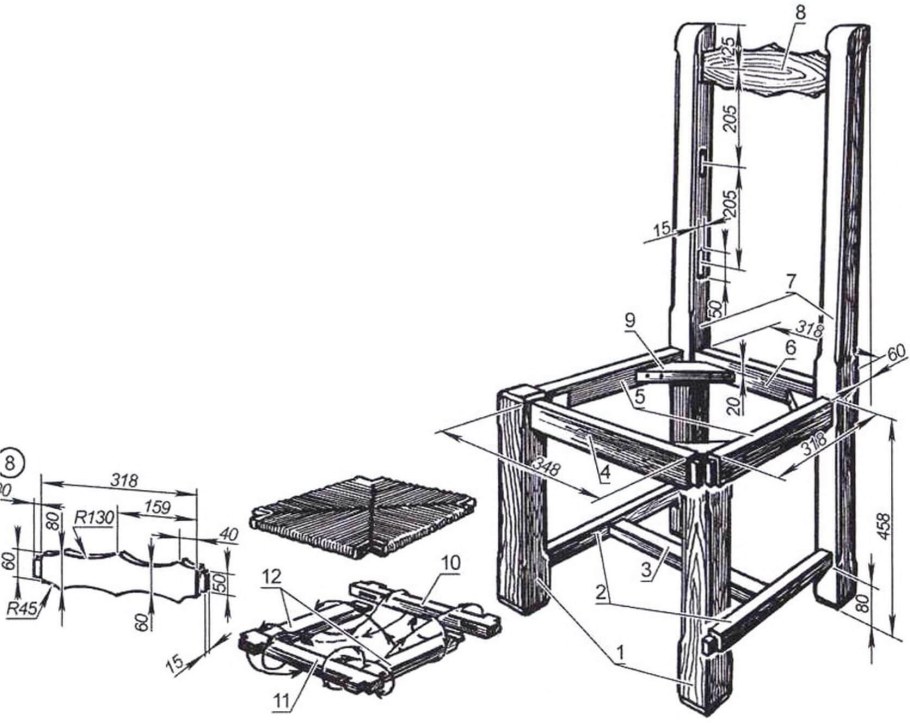 Стул под старину чертежи