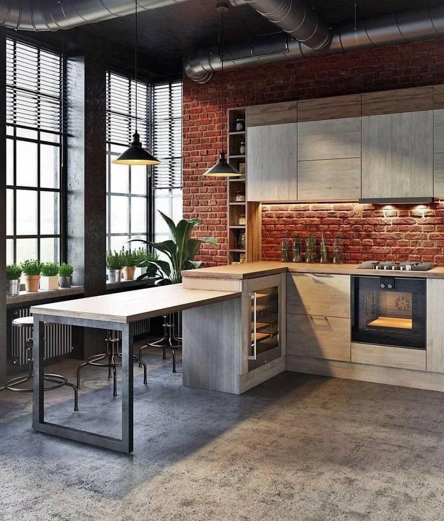 Кухня 6м2 в стиле лофт