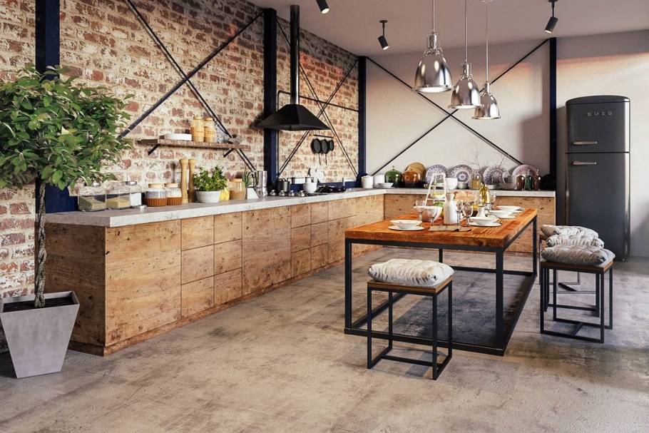 Кухни на металлокаркасе в стиле лофт