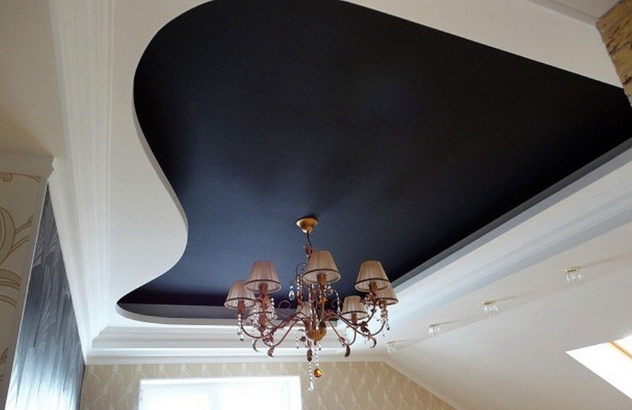 Черный матовый натяжной потолок