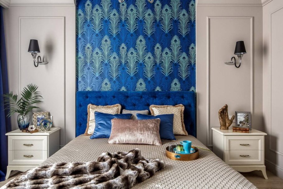 Акцентная стена в спальне