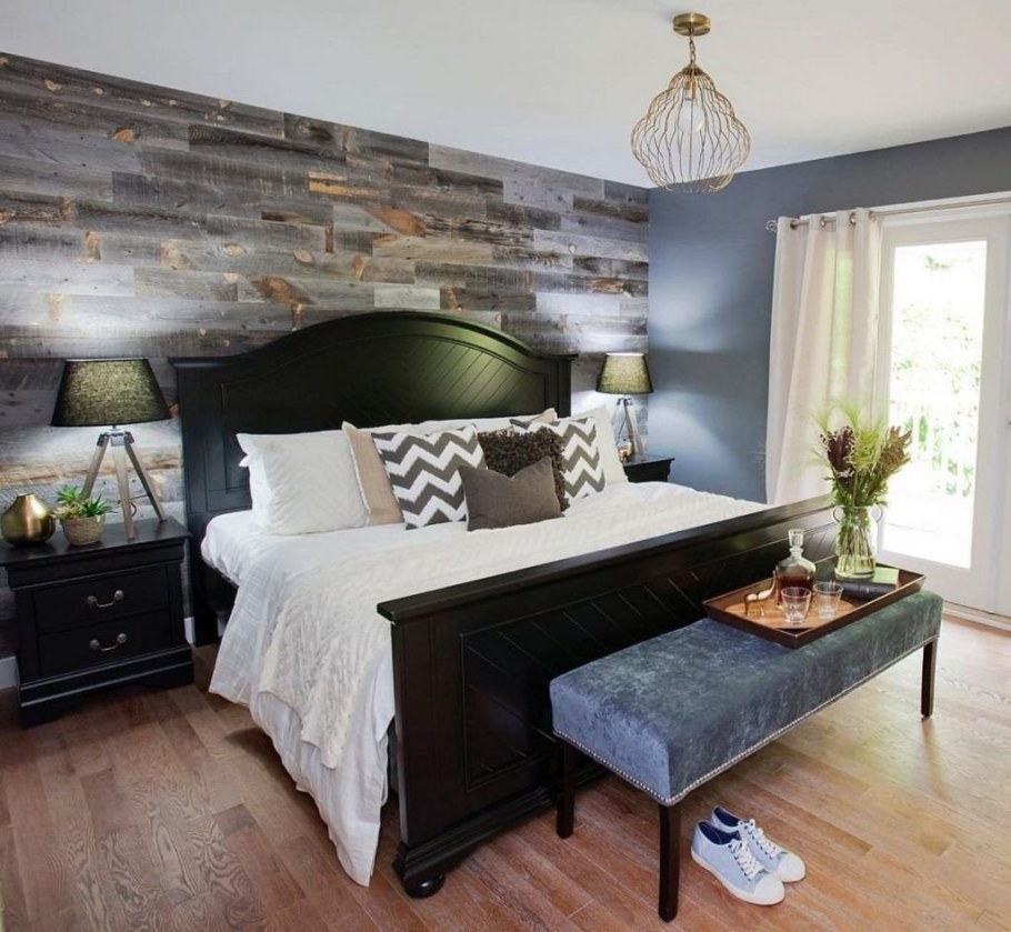 Акцентная стена в спальне