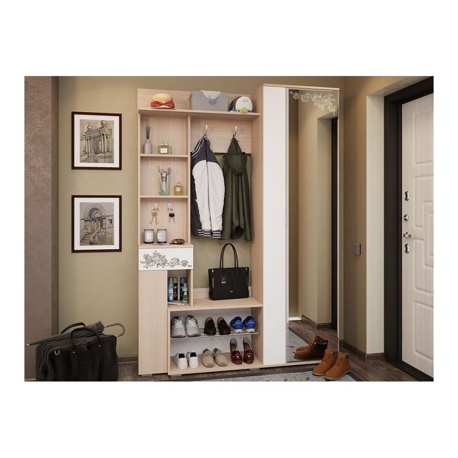 Грация прихожая (дуб Млечный/белый)