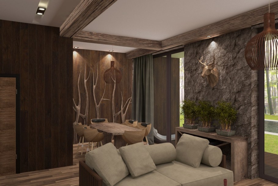 Гостиная эко-стиль