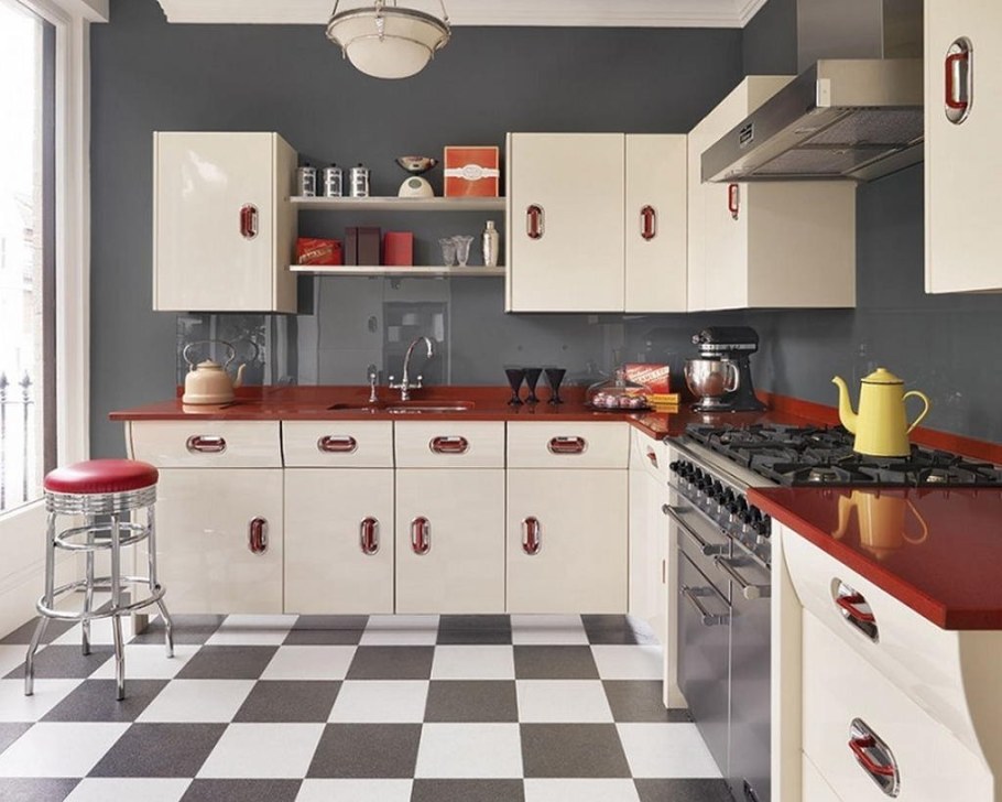 Ретро стиль в интерьере кухни