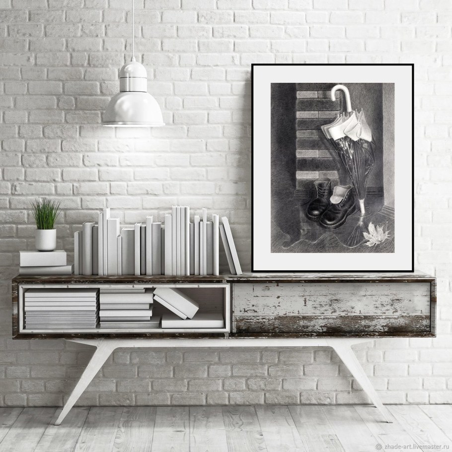 Постеры в белом интерьере