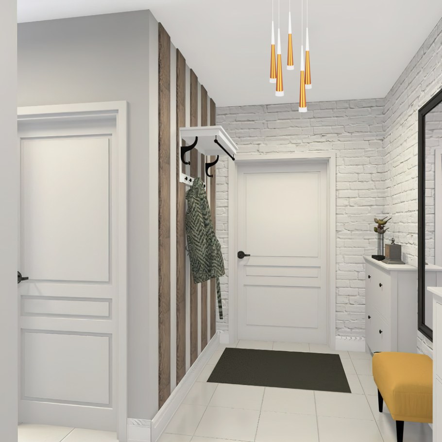 Узкая прихожая в скандинавском стиле