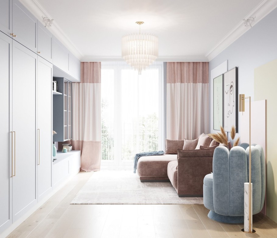 Гостиная Неоклассика 17 кв м