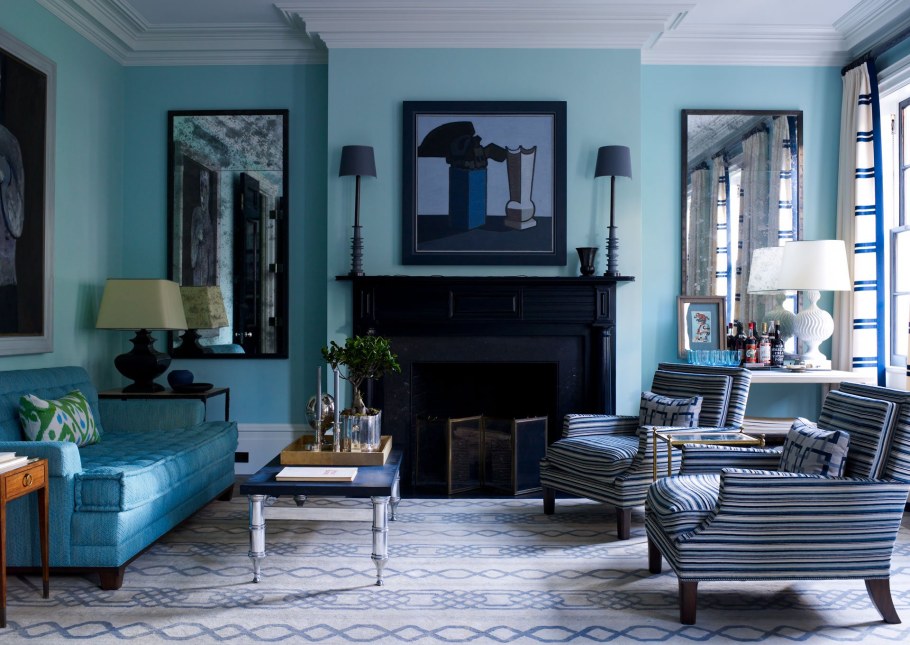 Голубой интерьер