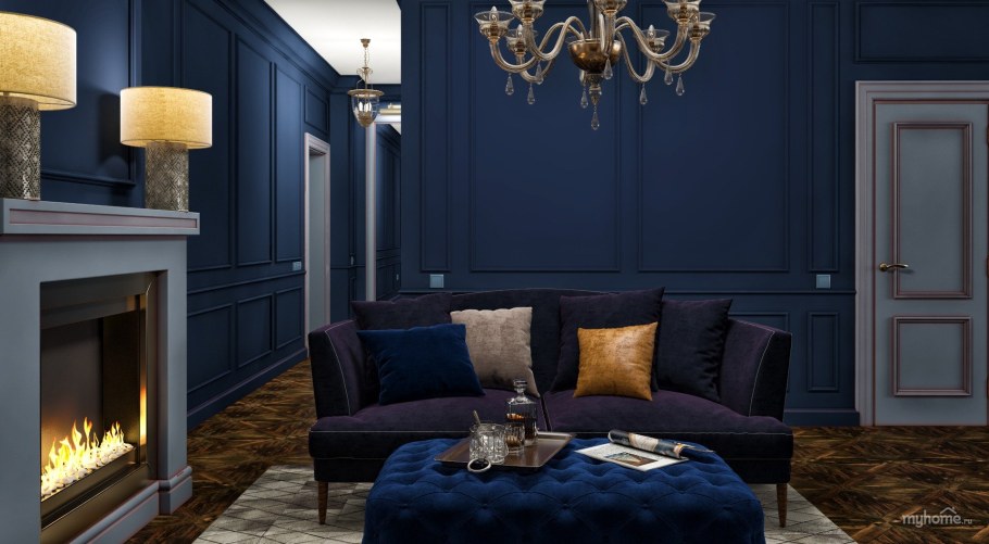 Темно синие обои