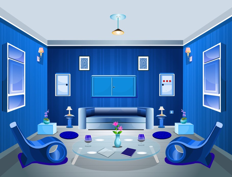 Комната в синих тонах