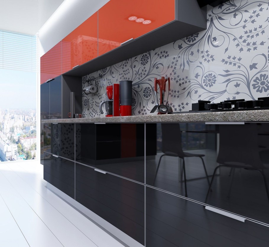 Глянцевые фасады для кухни