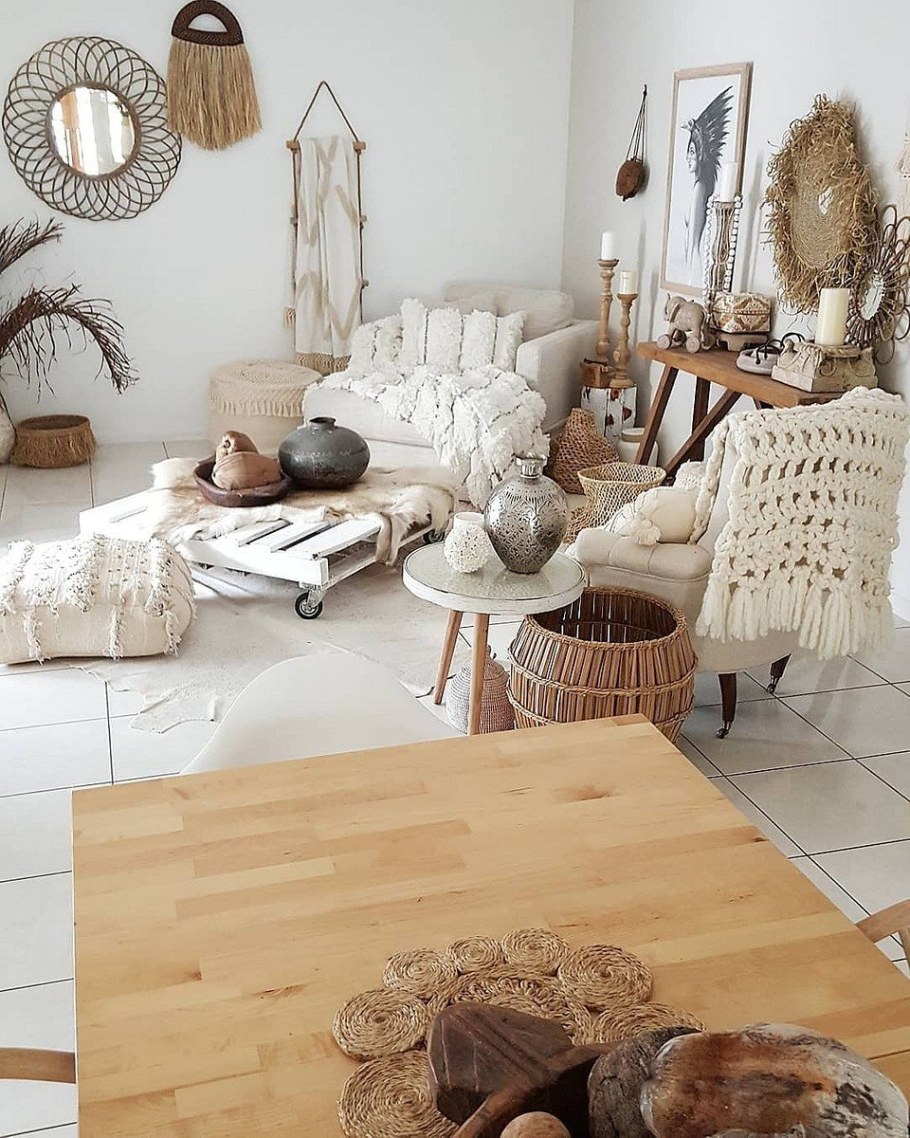 Спальня бохо Сканди