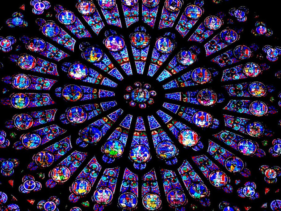 Витраж роза собор Парижской Богоматери