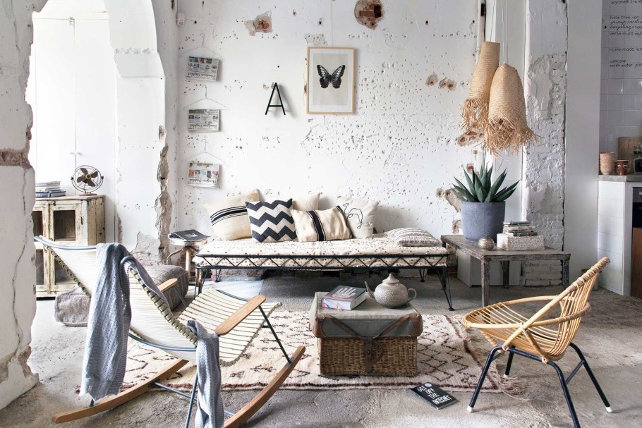 Сканди бохо интерьер