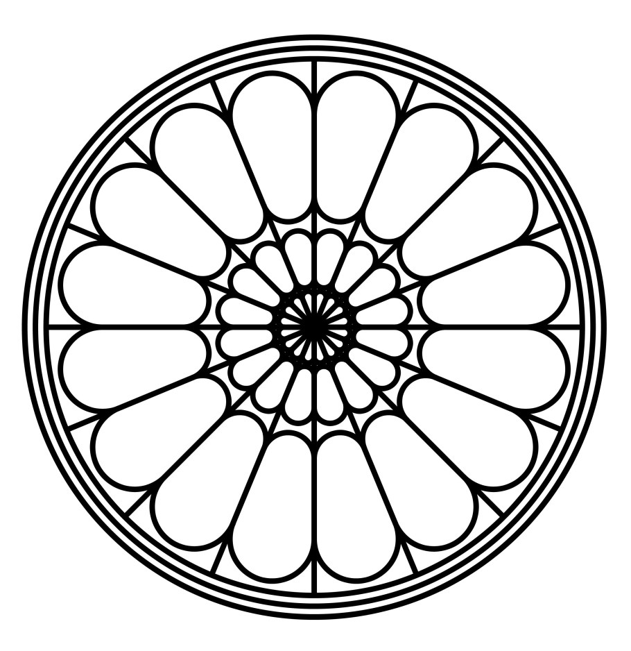 Окно роза Готика схема