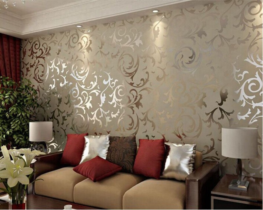 Современные обои в гостиную