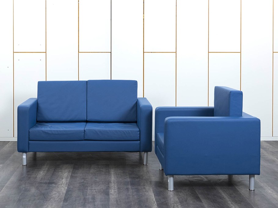 Диван синий кожзам