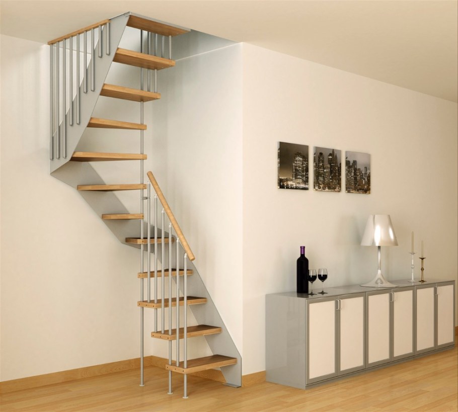 Одномаршевая лестница на 2 этаж