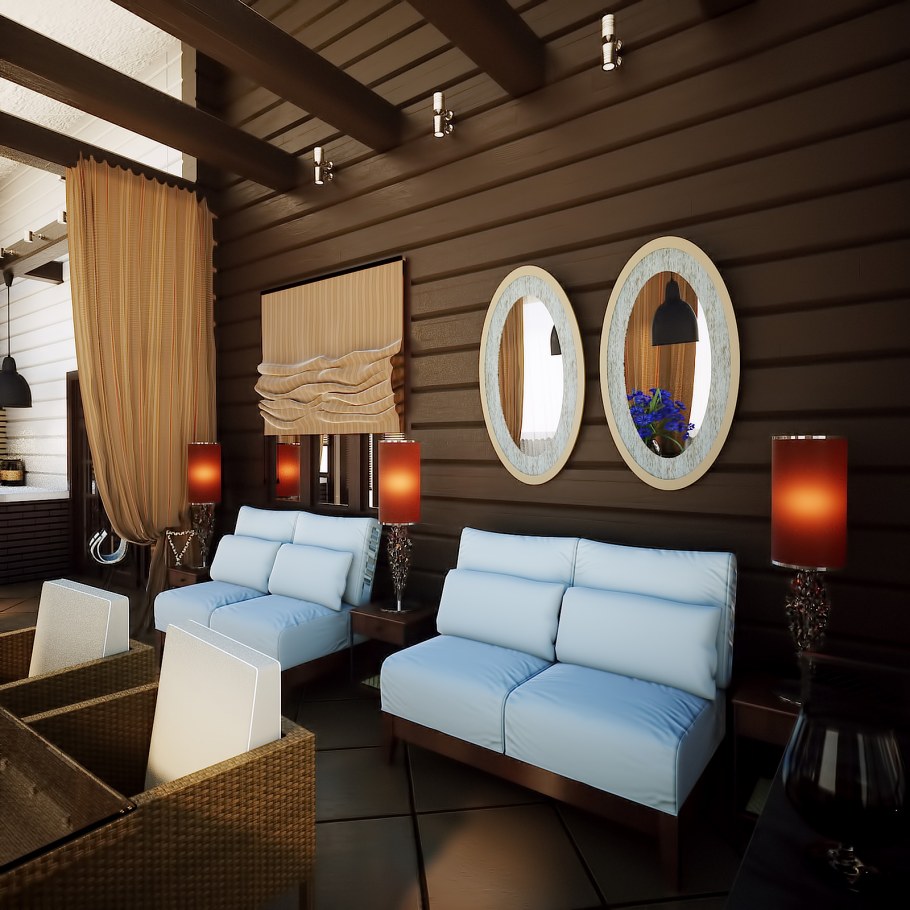 Темное дерево в интерьере