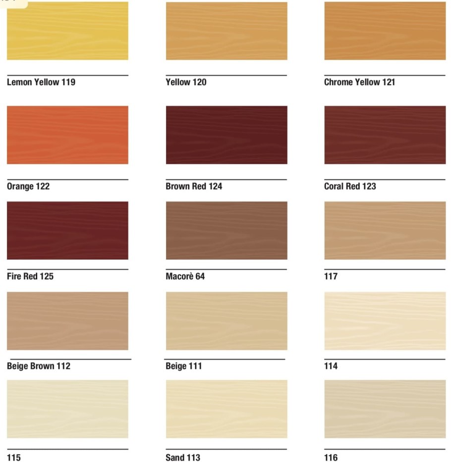 Borma шпаклевка по дереву цвета