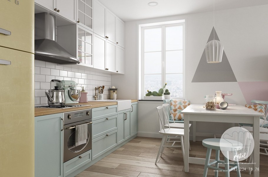 Сканди кухня зеленая