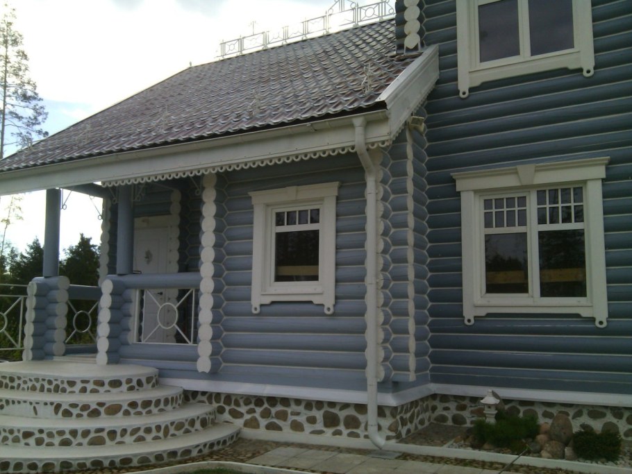 Покраска сруба снаружи Тиккурила Vinha