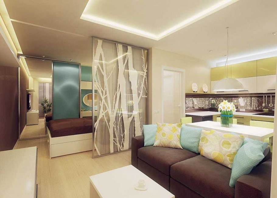 Спальня совмещенная с гостиной