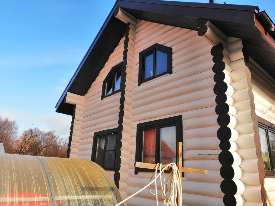 Покраска сруба снаружи Тиккурила