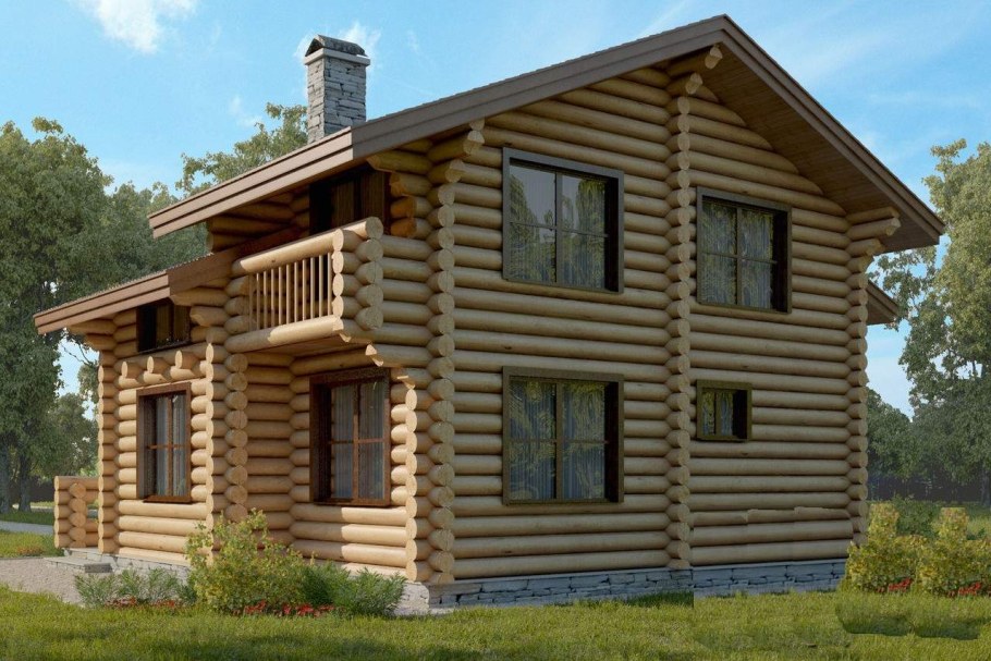 Дом из оцилиндрованного бревна 240 мм