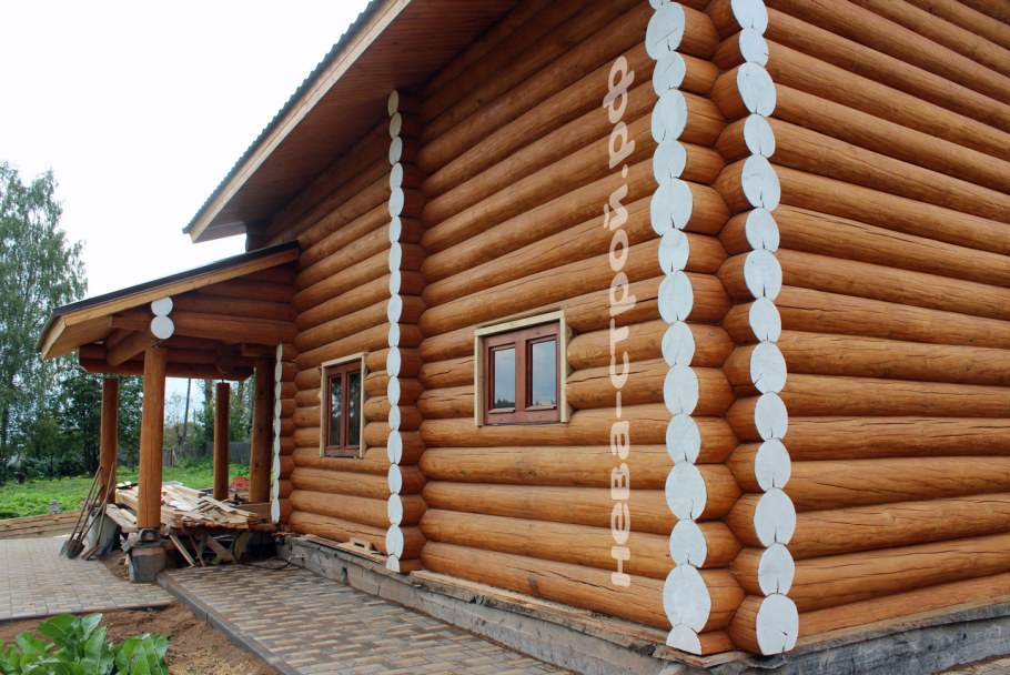 Покраска домов из бревна