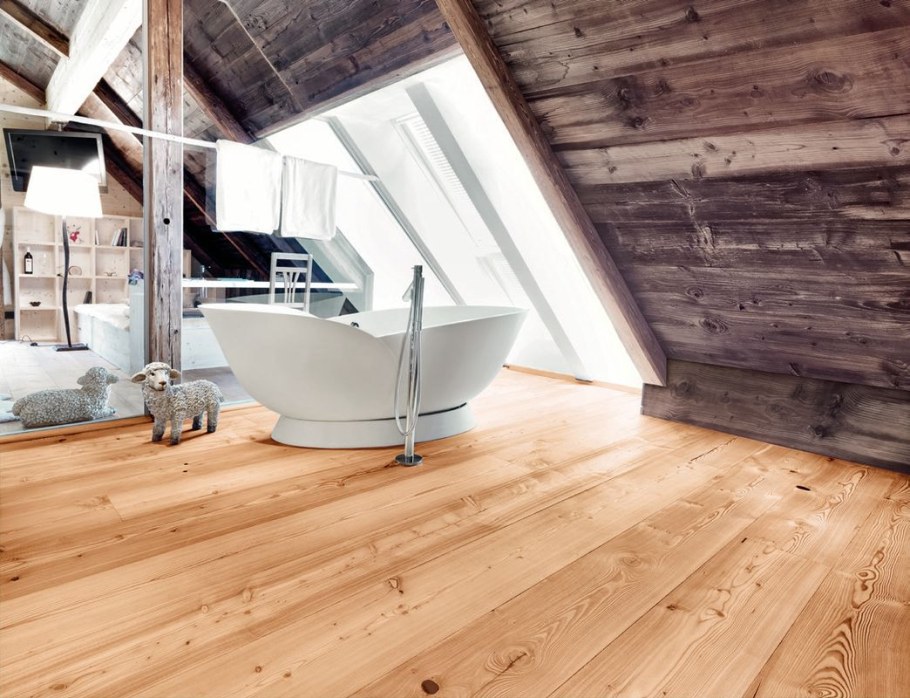 Пол из лиственницы в интерьере