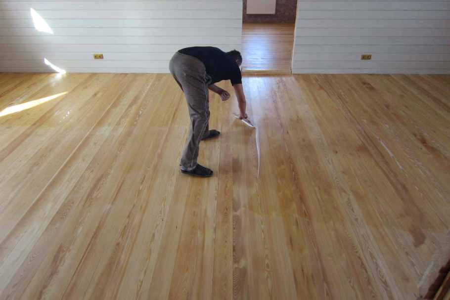 Чистовой пол - шпунтованная доска 28 мм