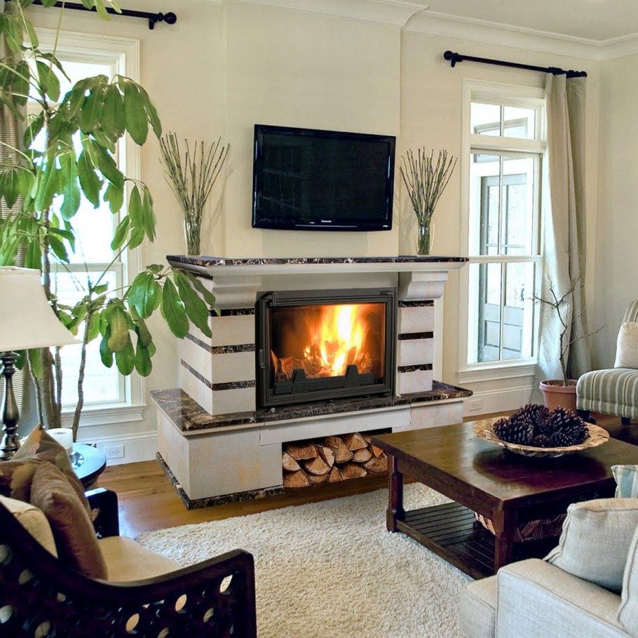 Камин в современном интерьере