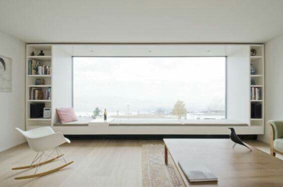 Широкий подоконник в интерьере